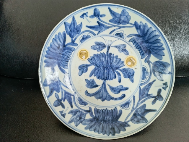 古玩陶瓷明—天啟青花花卉紋盤（已保真）拍賣，當前價格6666元