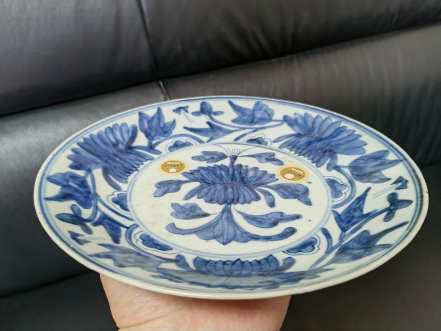 古玩陶瓷明—天啟青花花卉紋盤（已保真）拍賣，當前價格6666元
