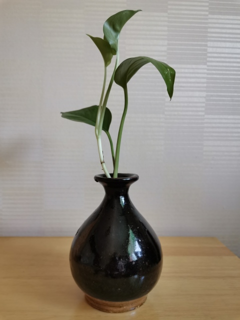 古玩陶瓷磁州窯黑釉玉壺春瓶拍賣，當前價格380元