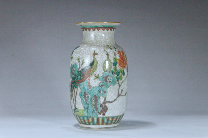 古玩陶瓷民國·哥釉五彩富貴呈祥燈籠瓶拍賣，當前價格3999元