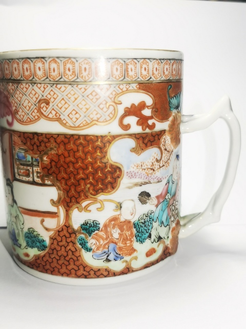 古玩陶瓷清乾隆 人物紋廣彩執(zhí)杯拍賣，當(dāng)前價(jià)格2000元