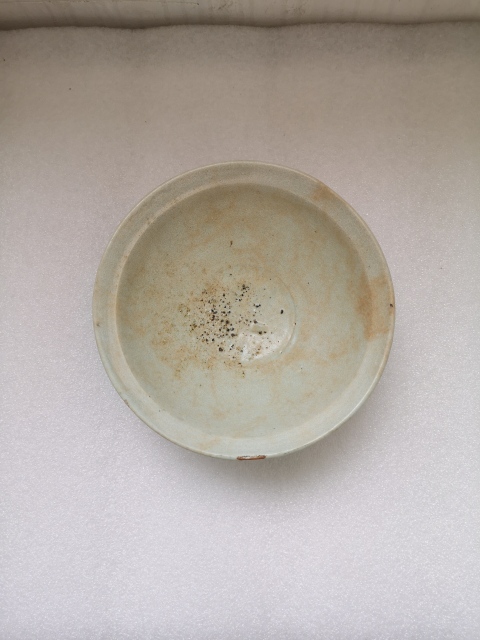 古玩陶瓷景德鎮窯系青白釉刻仰蓮紋斗笠碗拍賣,當前價格750元