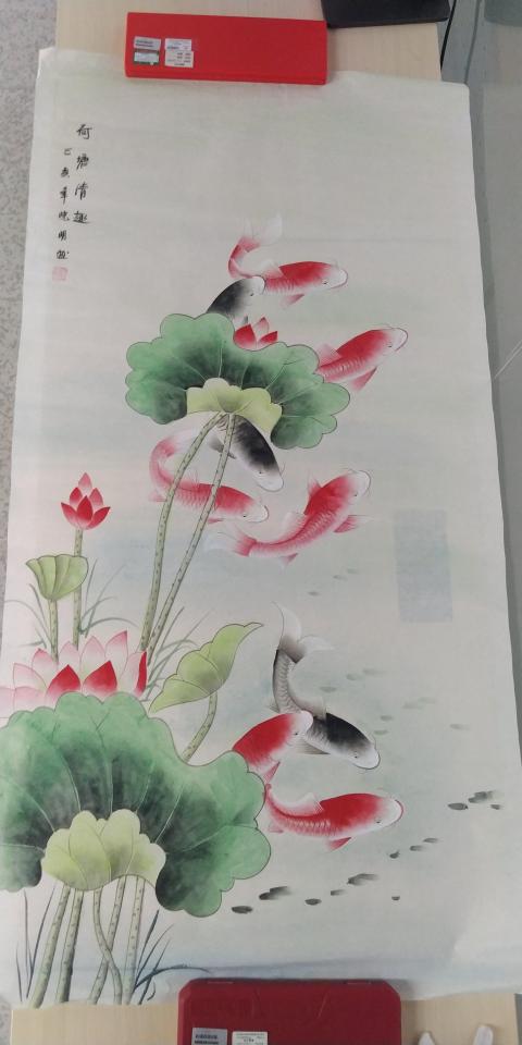 古玩字畫荷塘清趣圖拍賣,當前價格88元