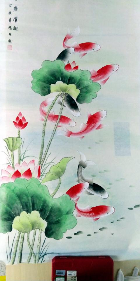 古玩字畫荷塘清趣圖拍賣,當前價格88元