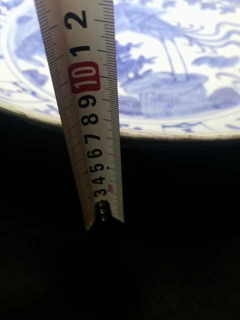 古玩陶瓷明代青花鳳凰牡丹紋盤拍賣,當前價格26000元