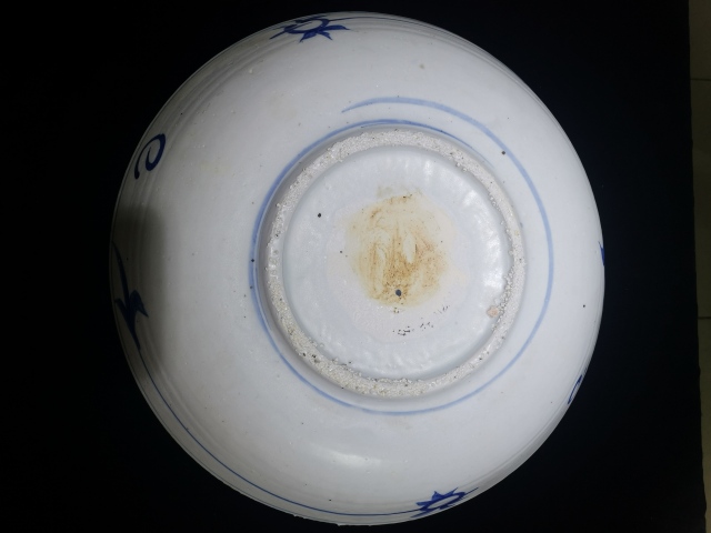 古玩陶瓷明代青花鳳凰牡丹紋盤拍賣,當前價格26000元