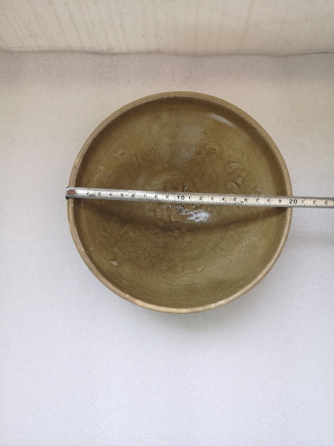 古玩陶瓷耀州窯黃釉印花大碗拍賣,當前價格1500元