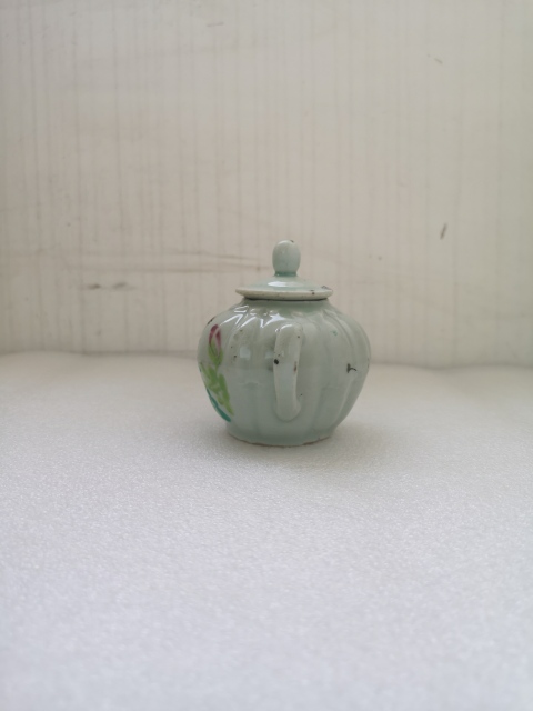 古玩陶瓷民國粉彩花鳥詩文茶壺拍賣，當前價格1680元