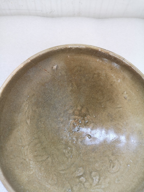 古玩陶瓷耀州窯黃釉印花大碗拍賣,當前價格1500元