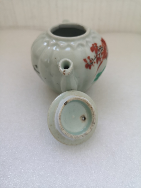 古玩陶瓷民國粉彩花鳥詩文茶壺拍賣，當前價格1680元