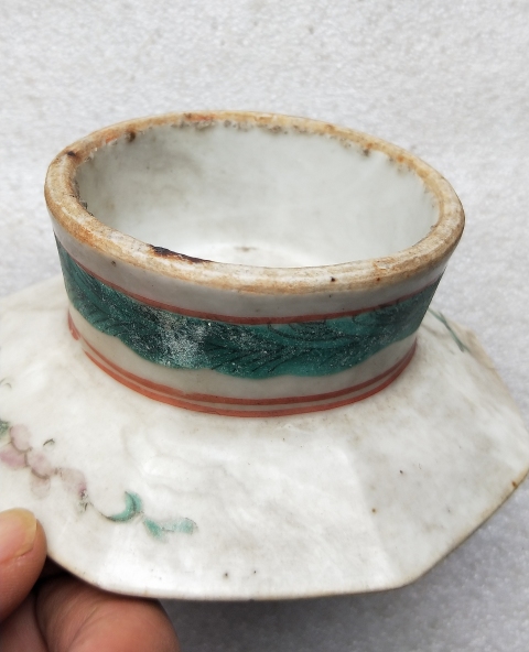 古玩陶瓷花卉紋粉彩貢盤拍賣，當前價格200元