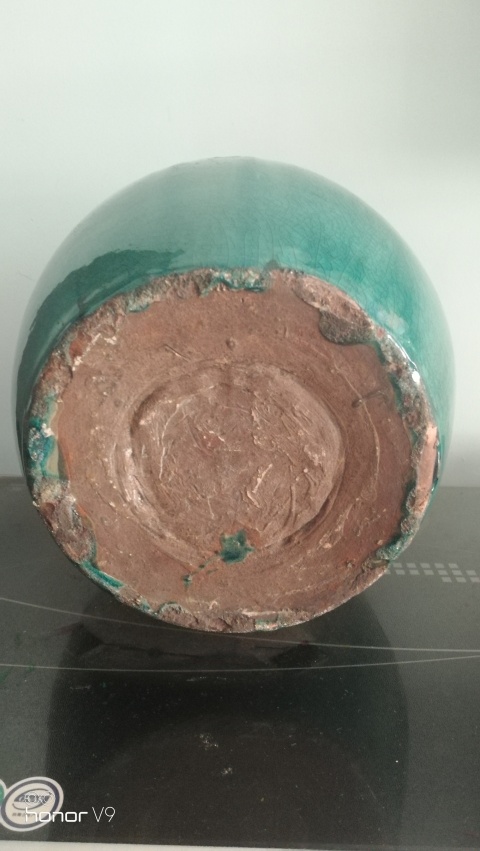 古玩陶瓷清光緒綠釉鏤空錢紋繡蹲拍賣,當前價格3280元