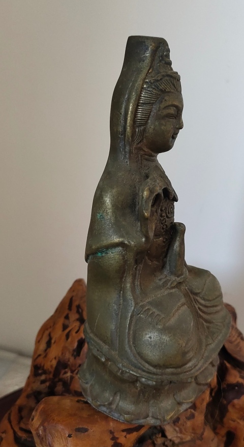 古玩雜項(xiàng)民國(guó)銅觀音拍賣，當(dāng)前價(jià)格398元