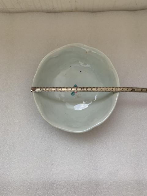 古玩陶瓷粉彩花鳥詩紋海棠口碗拍賣，當前價格298元