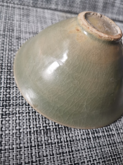 古玩陶瓷耀州青瓷斗笠盞拍賣，當(dāng)前價(jià)格2400元