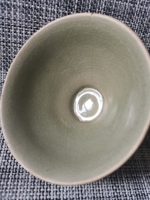 古玩陶瓷耀州青瓷斗笠盞拍賣，當(dāng)前價(jià)格2400元
