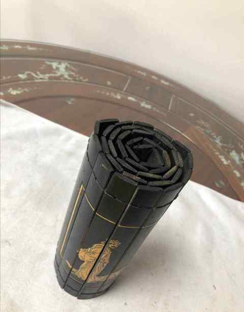 古玩雜項竹簡,竹箋雕刻“岳陽樓記”拍賣,當前價格220元