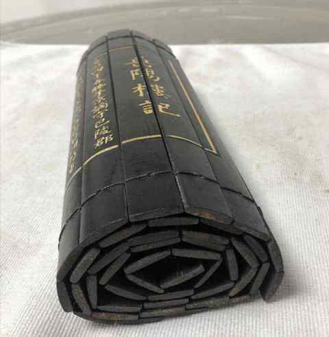 古玩雜項竹簡,竹箋雕刻“岳陽樓記”拍賣,當前價格220元