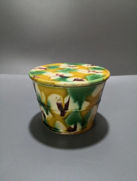 古玩陶瓷清·三彩蓋缸（全品）蒙城縣博物館同款拍賣，當前價格2600元