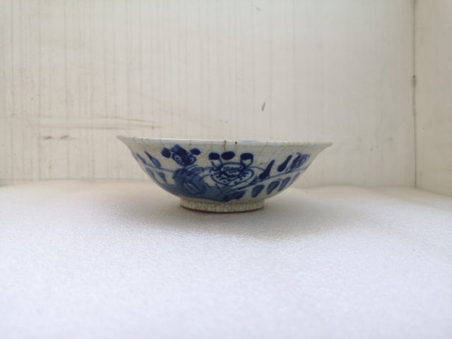 古玩陶瓷磁州窯哥釉青花花卉紋碗拍賣,當前價格398元
