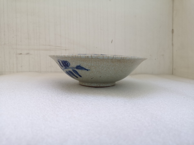 古玩陶瓷磁州窯哥釉青花花卉紋碗拍賣,當前價格398元