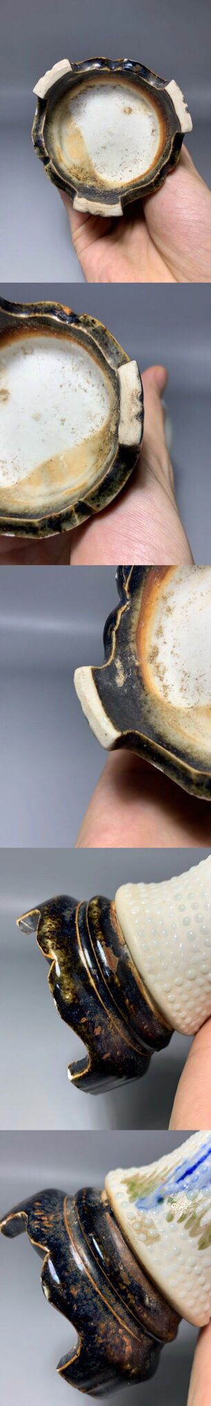 古玩陶瓷白釉珍珠地綠彩竹葉紋花口瓶拍賣,當前價格0元
