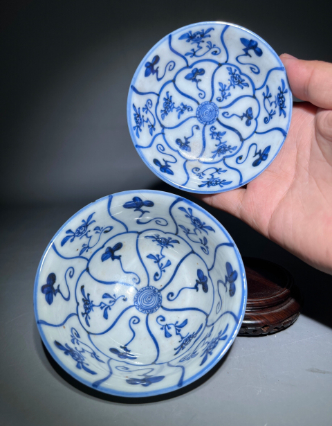 古玩陶瓷精品青花靈芝紋蓋碗拍賣,當前價格4888元