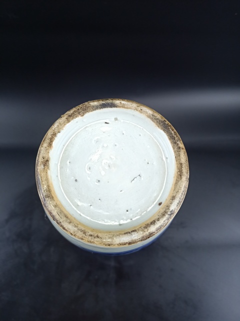 古玩陶瓷晚清豆青釉青花花卉紋獅耳洗口瓶拍賣，當前價格1680元
