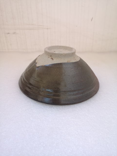 古玩陶瓷磁州窯茶葉末釉斗笠碗拍賣，當前價格580元