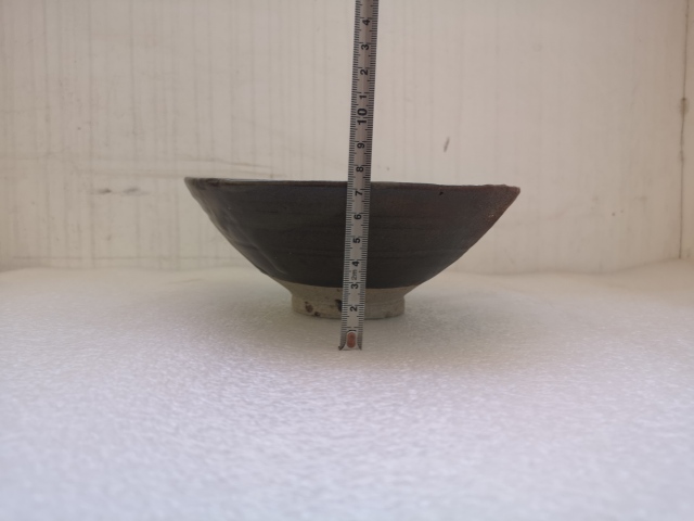 古玩陶瓷磁州窯茶葉末釉斗笠碗拍賣，當前價格580元