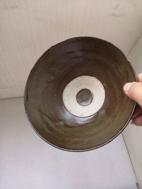 古玩陶瓷磁州窯茶葉末釉斗笠碗拍賣，當前價格580元