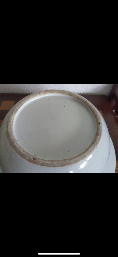 古玩陶瓷青花淡描花卉紋折沿盆拍賣,當前價格6000元