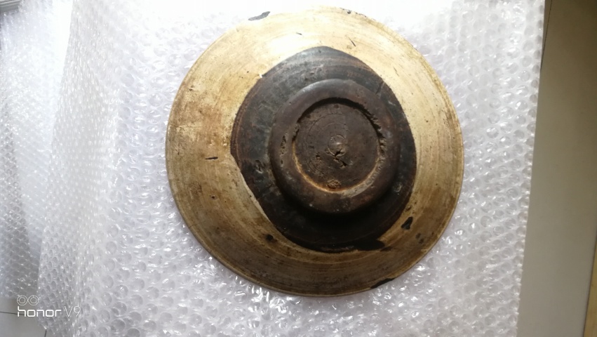 古玩陶瓷明代磁州窯黑花盤拍賣，當前價格3580元