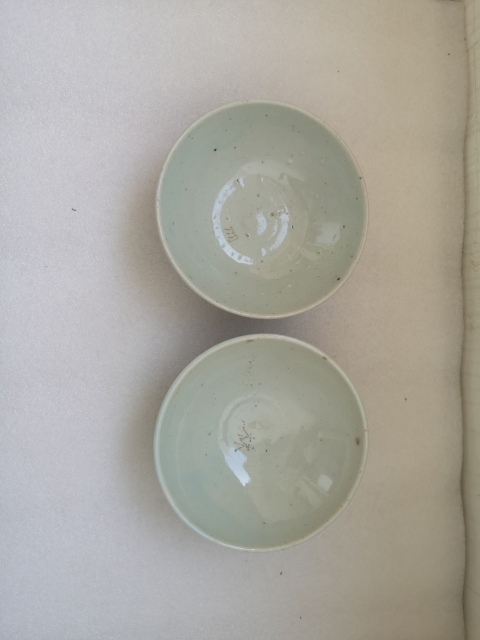 古玩陶瓷淡描青花花卉喜字碗拍賣，當前價格450元