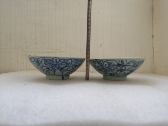 古玩陶瓷淡描青花花卉喜字碗拍賣，當前價格450元
