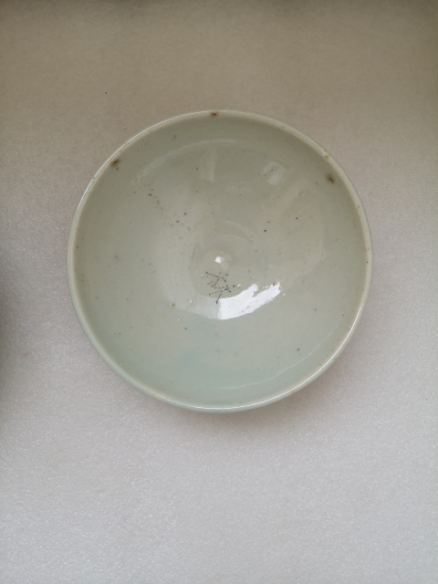 古玩陶瓷淡描青花花卉喜字碗拍賣，當前價格450元