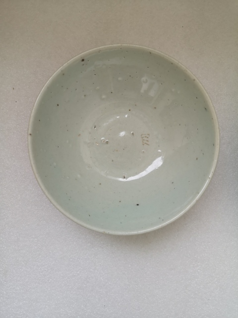 古玩陶瓷淡描青花花卉喜字碗拍賣，當前價格450元