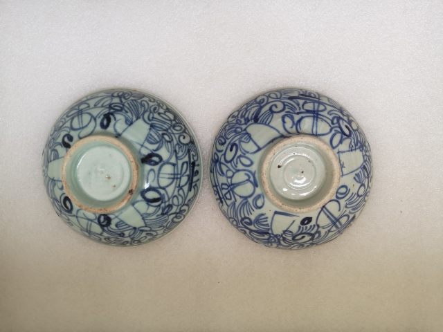 古玩陶瓷淡描青花花卉喜字碗拍賣，當前價格450元