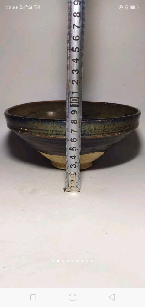 古玩陶瓷元代臨汾窯褐釉折沿碗拍賣，當前價格2698元