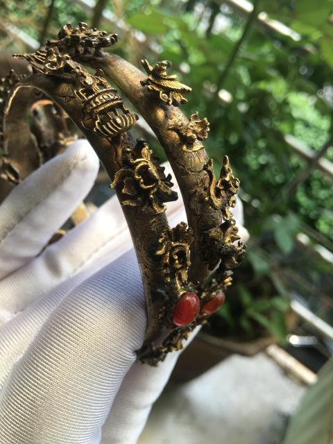 古玩雜項(xiàng)銀鎏金手鐲拍賣(mài)，當(dāng)前價(jià)格25000元