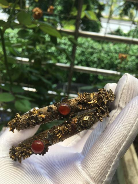 古玩雜項(xiàng)銀鎏金手鐲拍賣(mài)，當(dāng)前價(jià)格25000元