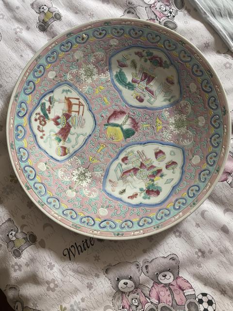 古玩陶瓷粉彩盤真品鑒賞圖