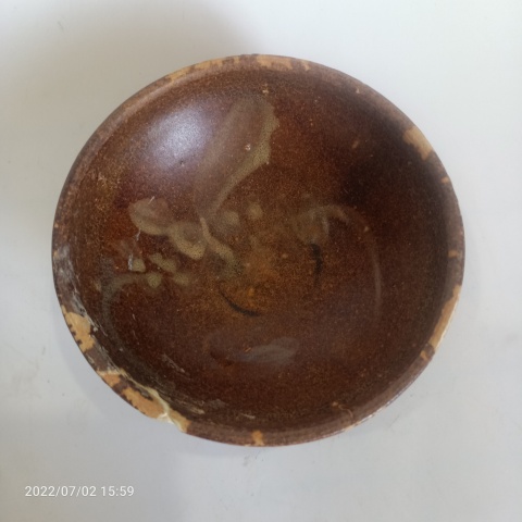 古玩陶瓷宋末元初吉州窯褐釉花卉紋盞拍賣,當前價格1666元