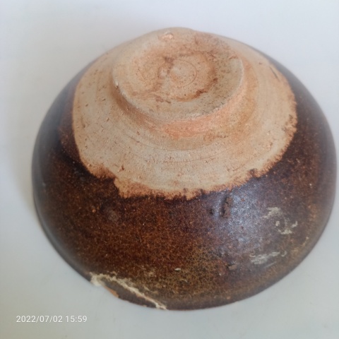 古玩陶瓷宋末元初吉州窯褐釉花卉紋盞拍賣,當前價格1666元