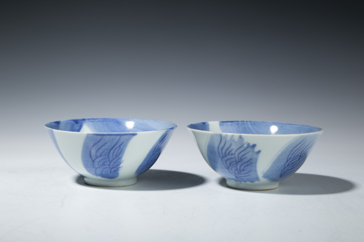 古玩陶瓷清晚·青花龍馬紋小碗一對拍賣，當前價格5800元