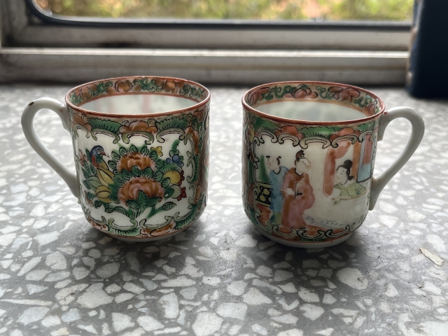 古玩陶瓷廣彩人物花鳥蝶紋執(zhí)杯3只拍賣,當(dāng)前價(jià)格1200元