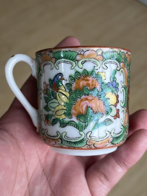 古玩陶瓷廣彩人物花鳥蝶紋執(zhí)杯3只拍賣,當(dāng)前價(jià)格1200元