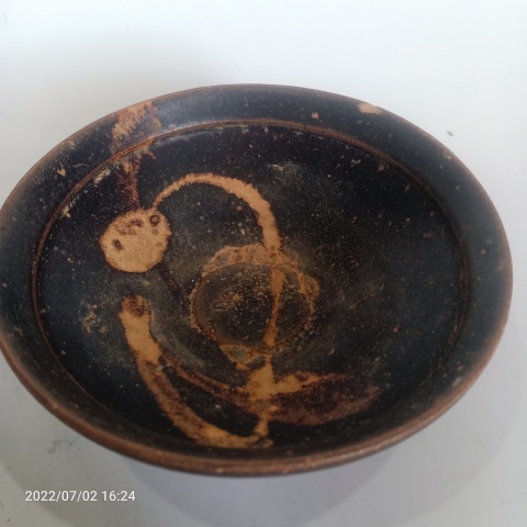 古玩陶瓷宋代吉州窯系褐釉盞拍賣,當前價格388元