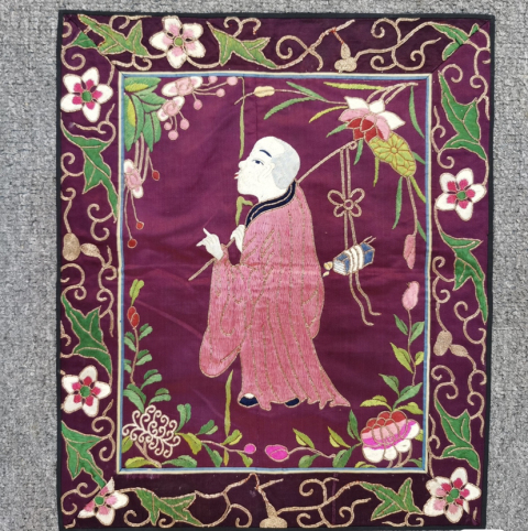 古玩雜項清代刺繡羅漢圖(已裝裱)拍賣,當前價格3000元
