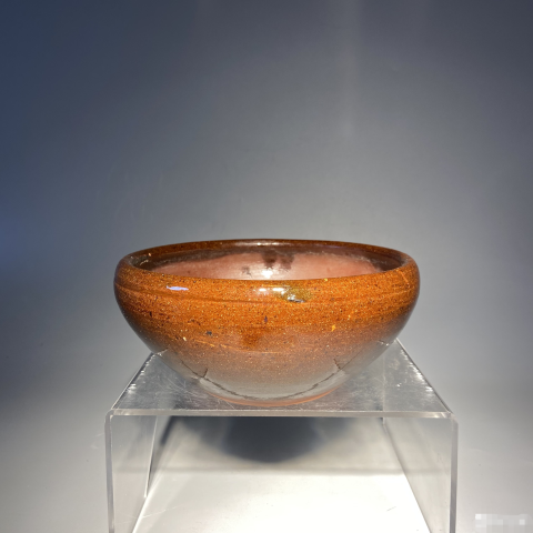 古玩陶瓷晚清民國?黃釉缽式香爐拍賣，當(dāng)前價(jià)格1900元